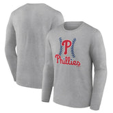 Gray Philadelphia Phillies Fastball Long Sleeve T-Shirt