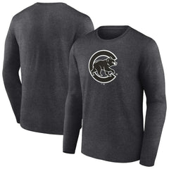 Charcoal Chicago Cubs Monochrome Long Sleeve T-Shirt