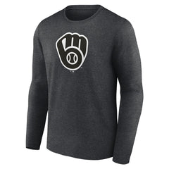 Charcoal Milwaukee Brewers Monochrome Long Sleeve T-Shirt