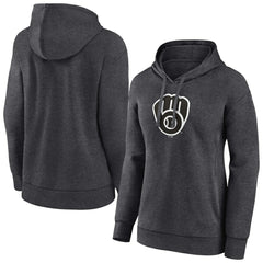 Charcoal Milwaukee Brewers Women's Monochrome Pullover Hoodie