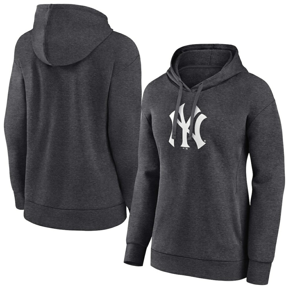Charcoal New York Yankees Women's Monochrome Pullover Hoodie