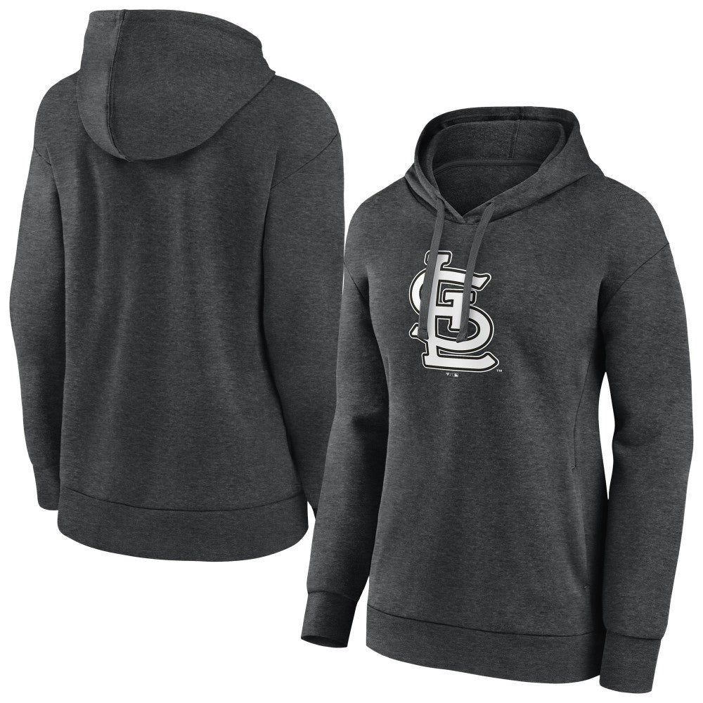 Charcoal St. Louis Cardinals Women's Monochrome Pullover Hoodie