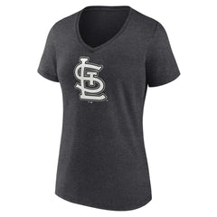 Charcoal St. Louis Cardinals Women's Monochrome V-Neck T-Shirt