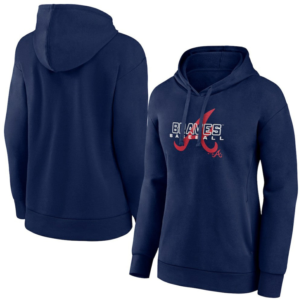 Navy Atlanta Braves Women's Stellar Pullover Hoodie