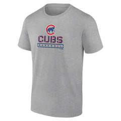 Heather Gray Chicago Cubs Evanston Stencil T-Shirt