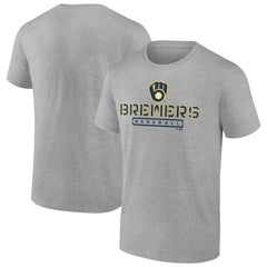 Heather Gray Milwaukee Brewers Evanston Stencil T-Shirt