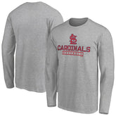 Gray St. Louis Cardinals Evanston Stencil Long Sleeve T-Shirt