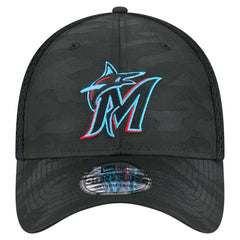 Black Miami Marlins New Era Subtle Camo 39THIRTY Flex Hat