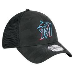 Black Miami Marlins New Era Subtle Camo 39THIRTY Flex Hat