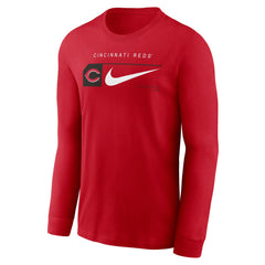 Red Cincinnati Reds Nike Local Logo Swoosh Lockup Long Sleeve T-Shirt