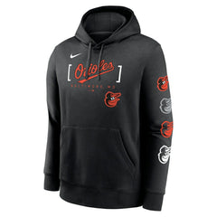 Black Baltimore Orioles Nike Club Stack Pullover Hoodie