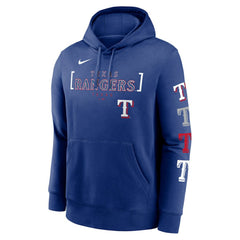 Royal Texas Rangers Nike Club Stack Pullover Hoodie