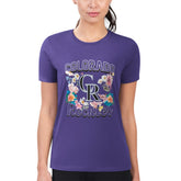 Purple Colorado Rockies G-III 4Her by Carl Banks Women's Super-Slim Fit Lightweight Flowers Graphic T-Shirt