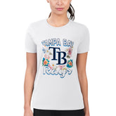 White Tampa Bay Rays G-III 4Her by Carl Banks Women's Super-Slim Fit Lightweight Flowers Graphic T-Shirt