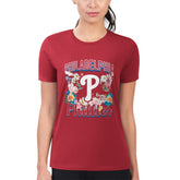 Red Philadelphia Phillies G-III 4Her by Carl Banks Women's Super-Slim Fit Lightweight Flowers Graphic T-Shirt