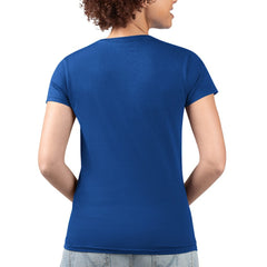 Royal Texas Rangers G-III 4Her by Carl Banks Women's Super-Slim Fit Lightweight Flowers Graphic V-Neck T-Shirt