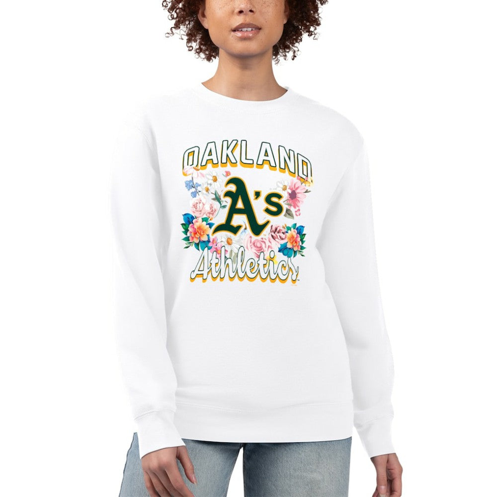 White Athletics G-III 4Her by Carl Banks Women's Flowers Graphic Pullover Sweatshirt
