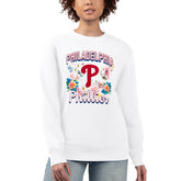 White Philadelphia Phillies G-III 4Her by Carl Banks Women's Flowers Graphic Pullover Sweatshirt