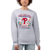 Heather Gray Philadelphia Phillies G-III 4Her by Carl Banks Women's Flowers Graphic Pullover Sweatshirt