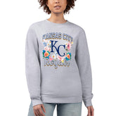 Heather Gray Kansas City Royals G-III 4Her by Carl Banks Women's Flowers Graphic Pullover Sweatshirt