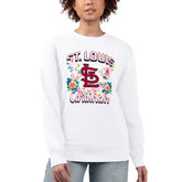 White St. Louis Cardinals G-III 4Her by Carl Banks Women's Flowers Graphic Pullover Sweatshirt