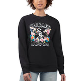 Black Chicago White Sox G-III 4Her by Carl Banks Women's Flowers Graphic Pullover Sweatshirt