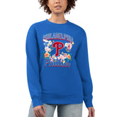 Royal Philadelphia Phillies G-III 4Her by Carl Banks Women's Flowers Graphic Pullover Sweatshirt