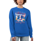 Royal Texas Rangers G-III 4Her by Carl Banks Women's Flowers Graphic Pullover Sweatshirt