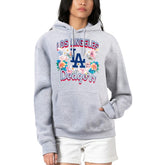 Heather Gray Los Angeles Dodgers G-III 4Her by Carl Banks Women's Flowers Graphic Pullover Hoodie