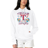 White Texas Rangers G-III 4Her by Carl Banks Women's Flowers Graphic Pullover Hoodie