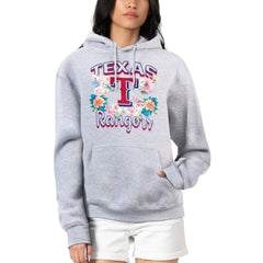 Heather Gray Texas Rangers G-III 4Her by Carl Banks Women's Flowers Graphic Pullover Hoodie