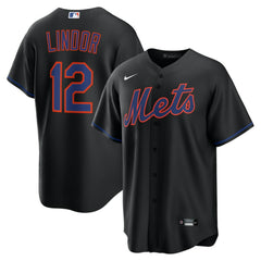 Black Francisco Lindor New York Mets Nike Alternate Replica Jersey