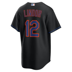 Black Francisco Lindor New York Mets Nike Alternate Replica Jersey