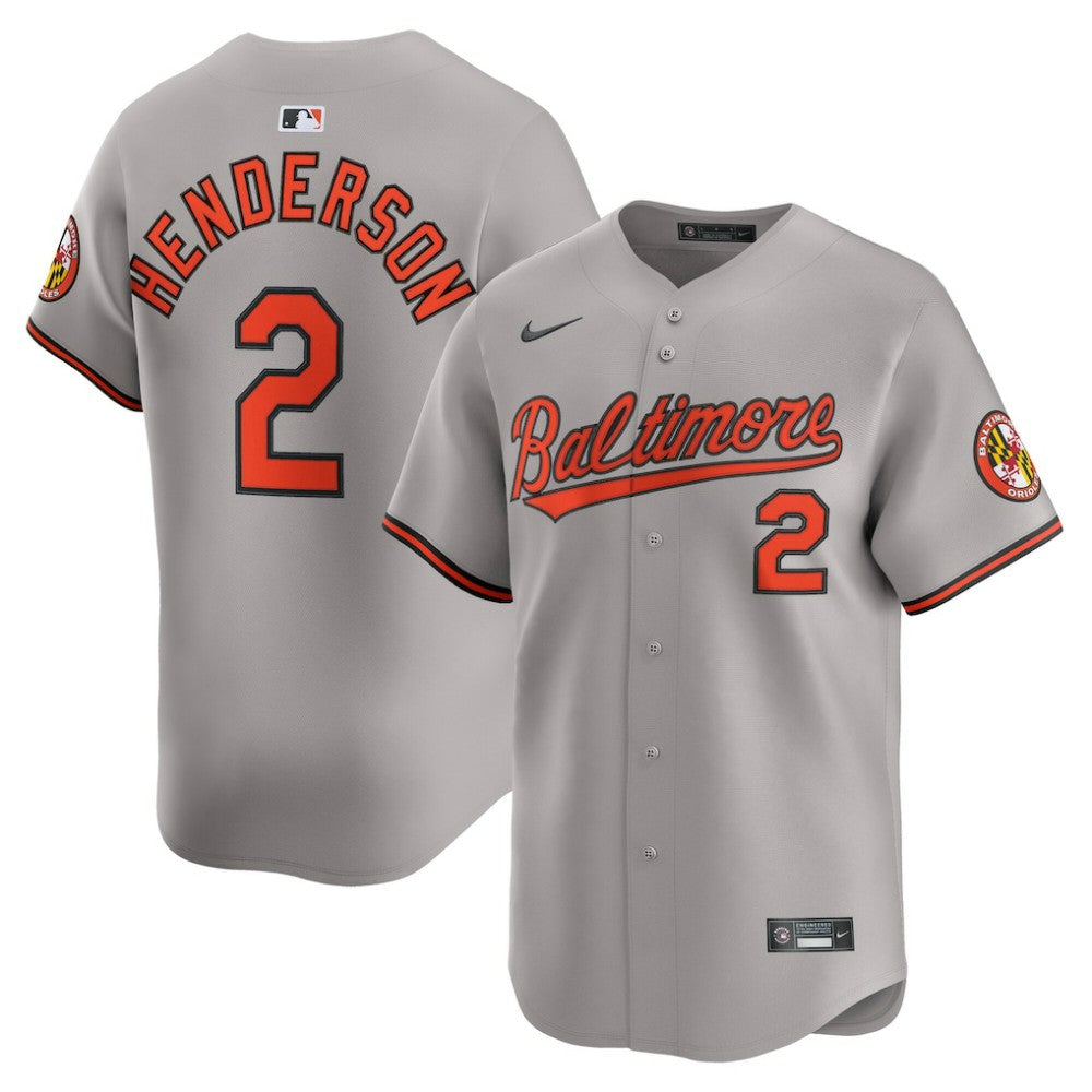 Gray Gunnar Henderson Baltimore Orioles Nike Road Limited Player Jersey