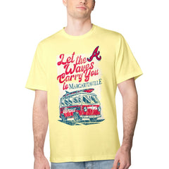 Yellow Atlanta Braves Margaritaville Bus Waves Graphic T-Shirt