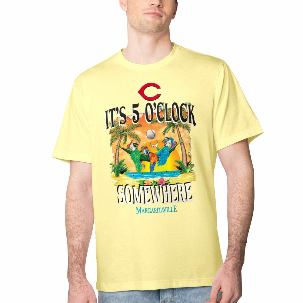 Yellow Cincinnati Reds Margaritaville Five O'Clock Graphic T-Shirt