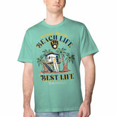 Mint Milwaukee Brewers Margaritaville Beach Hut Graphic T-Shirt