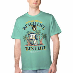 Mint Milwaukee Brewers Margaritaville Beach Hut Graphic T-Shirt