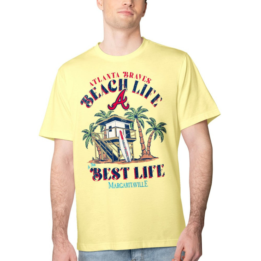 Yellow Atlanta Braves Margaritaville Beach Hut Graphic T-Shirt