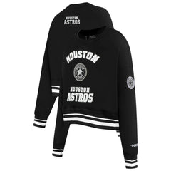 Black Houston Astros Pro Standard Women's Pearl Cropped Pullover Sweatshirt