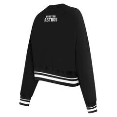 Black Houston Astros Pro Standard Women's Pearl Cropped Pullover Sweatshirt