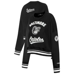 Black Baltimore Orioles Pro Standard Women's Pearl Cropped Pullover Sweatshirt