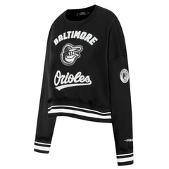 Black Baltimore Orioles Pro Standard Women's Pearl Cropped Pullover Sweatshirt