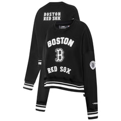 Black Boston Red Sox Pro Standard Women's Pearl Cropped Pullover Sweatshirt