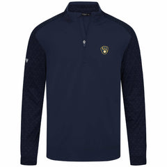 Navy Milwaukee Brewers Levelwear Aztec Insignia 2.0 Quarter-Zip Pullover Top