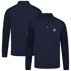 Navy New York Yankees Levelwear Aztec Insignia 2.0 Quarter-Zip Pullover Top