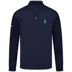 Navy Seattle Mariners Levelwear Aztec Insignia 2.0 Quarter-Zip Pullover Top