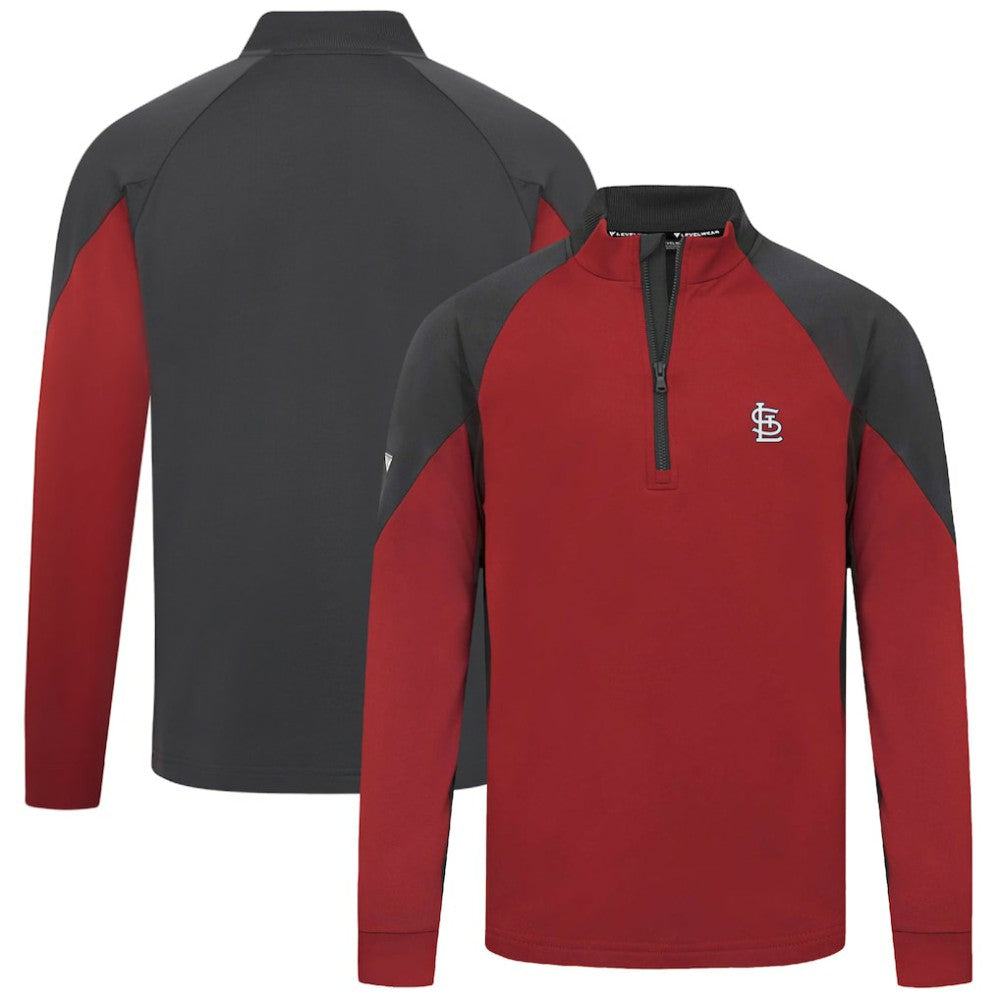Red St. Louis Cardinals Levelwear Cadet Insignia 2.0 Raglan Quarter-Zip Jacket