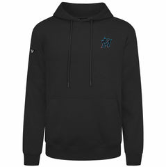 Black Miami Marlins Levelwear Podium Primary Pullover Hoodie