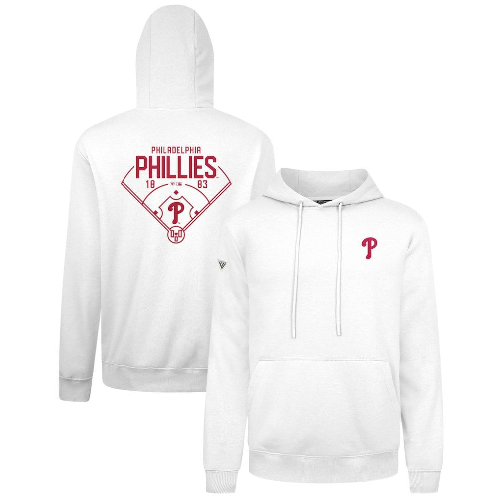 White Philadelphia Phillies Levelwear Podium Primary Pullover Hoodie
